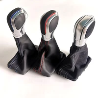dsg real leather black suede gear shift knob for golf 7 car accessories