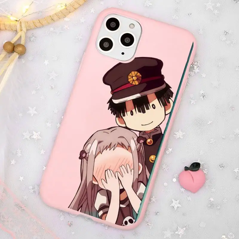 

Japanese Comics Hanako Kun Manga Phone Case Candy Color Pink for iPhone 11 pro XS MAX 8 7 6 6S Plus X 5S SE 2020 XR