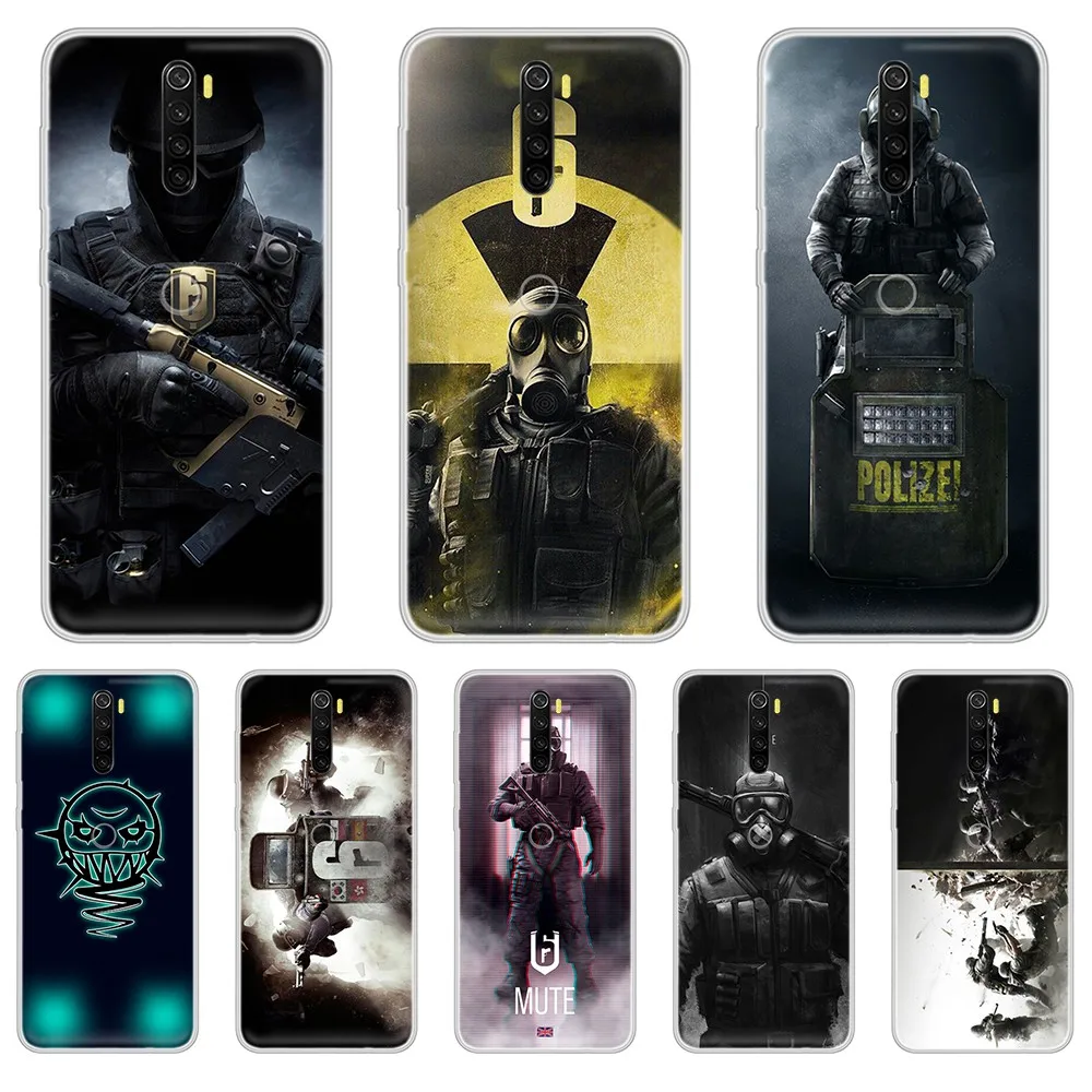 Rainbow Six R6 симпатичный силиконовый чехол Etui Прозрачный для телефона XIAOMI Redmi Note 3 4 5 6 7