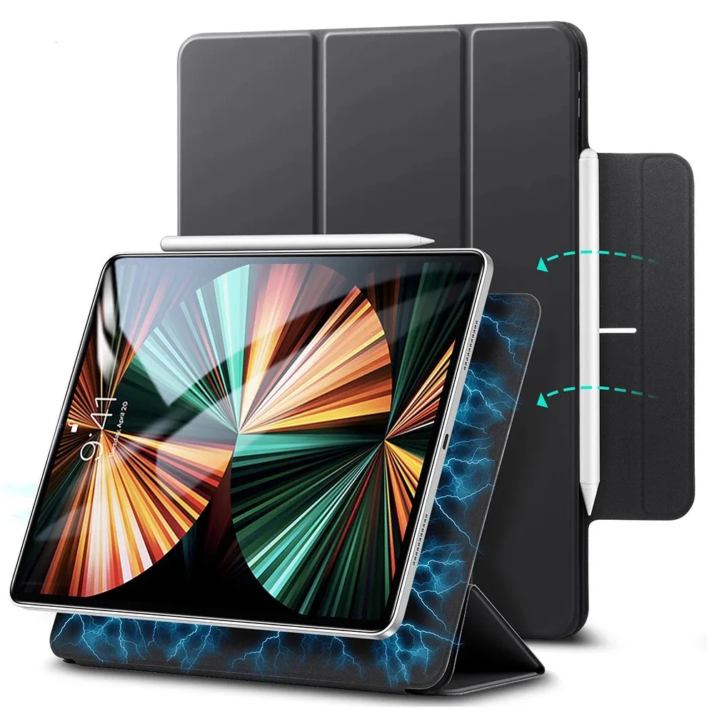 

PU Stand Case for iPad Pro 12 9 Case Magnetic for iPad Pro 12.9 2021 2020 2018 2017 2015 Smart Case Thin and Light Cover Funda