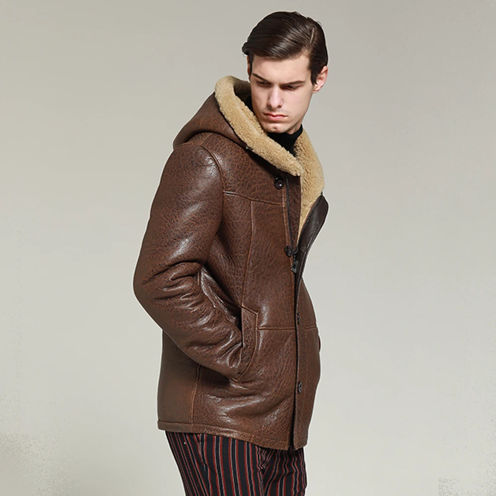 SANI 100% натуральная овчина меховое пальто из натуральной кожи Мужская официальная