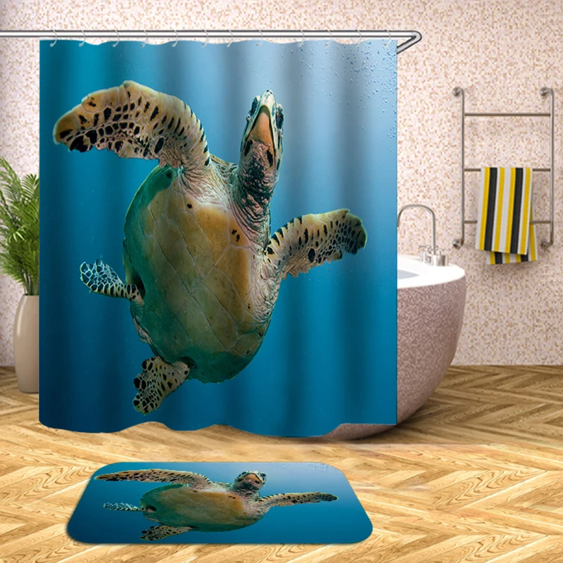 Занавески из полиэстера для ванной черепаха Прямая поставка | Дом и сад