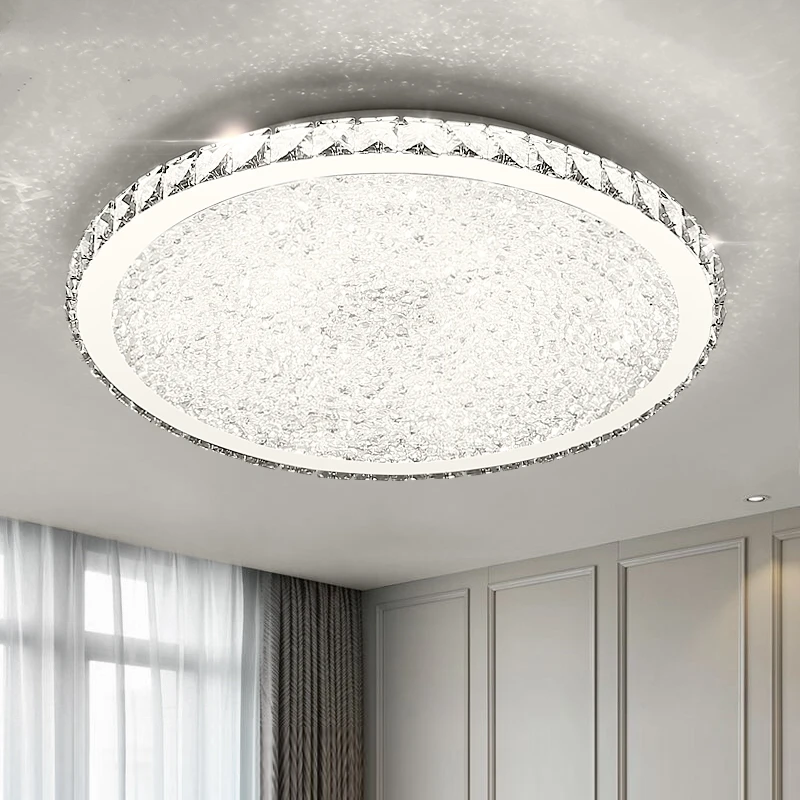 Modern Led Ceiling Light Round Glass Art Lamp Crystal Clear Kitchen Land Living Room Bedroom Lustre | Лампы и освещение