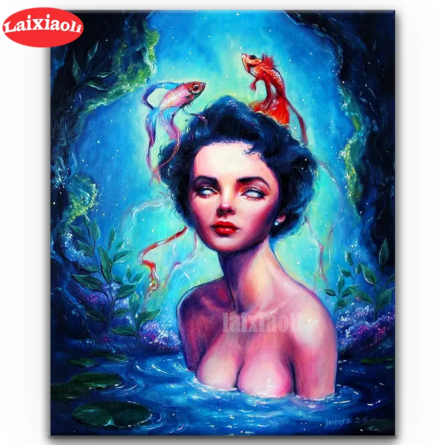 

New Full Square Diamond 5D Fantasy mermaid DIY Diamond Painting Embroidery Cross Stitch Rhinestone Mosaic Painting Decor Gift
