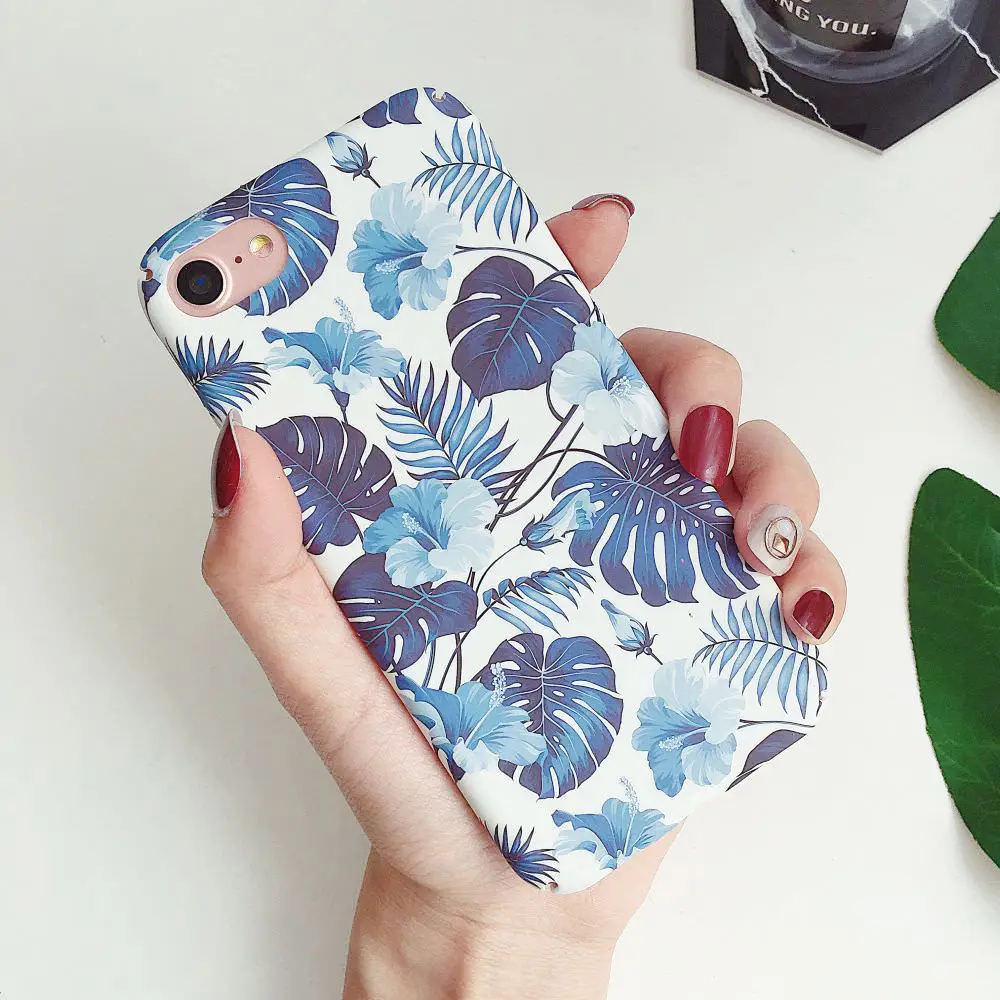 L-FADNUT чехол для iPhone 7 Xr X Xs Max 8 6 S Plus тонкий милый лист матовый жесткий ПК бампер