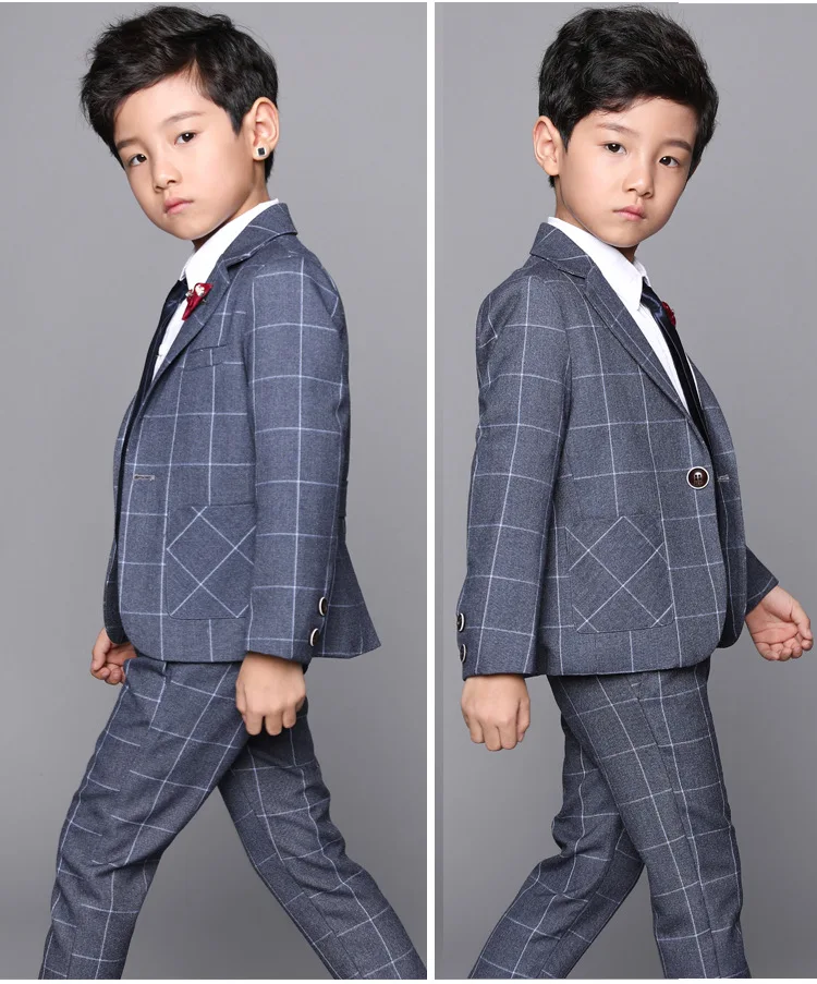 

2019 Formal cotton Boys suit Tuxedos Kids Winter Solid boys Wedding Suit set Brand Kids 2pcs jackets + pants sets Blazers 4-12y