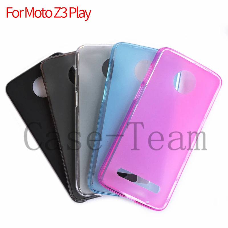 Матовый мягкий чехол из ТПУ для сотового телефона motorola Moto Z3 Play прозрачный