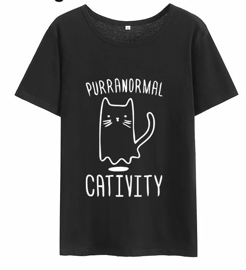 Женская футболка из чистого хлопка 100% с принтом пурранормального катикового