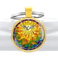 classic the catholic holy spirit pendant key ring charm men women christ jewelry gifts key chain