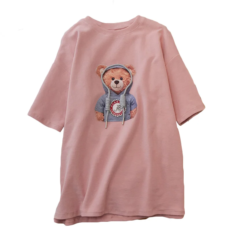 

Korean Style Oversized T-Shirt Women T-Shirt Printing Summer 2021 Women Casual Loose Kawaii T-Shirt Top Cartoon Graphics Women