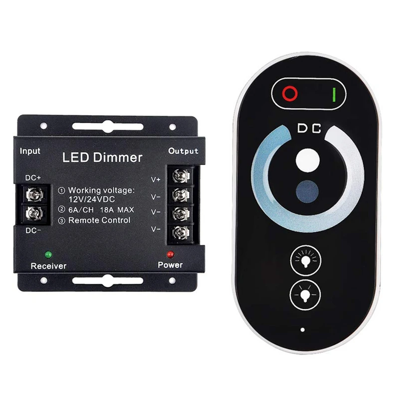 

24 V / 12 V Continuous Contact Dimmer + LED Remote Control Dimmer, PWM Up To 18A Controller For LED Strip
