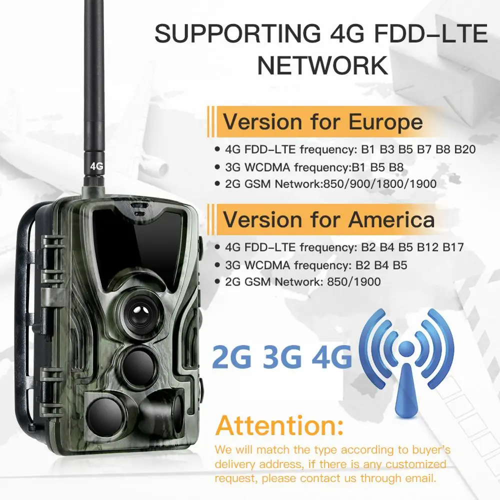 Охотничья камера HC801 2G 3G 4G MMS/SMS/e mail 20 МП 1080P ночное видение тропическая 0 3 s триггер