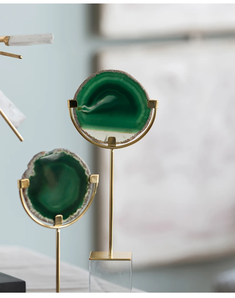 Креативные украшения из зеленого натурального агата домашние аксессуары для