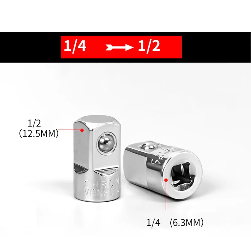 1/4" 3/8" 1/2" Female To Male Drive Socket Spanner Converter Head Sleeve Adapter Wrench Ratchet