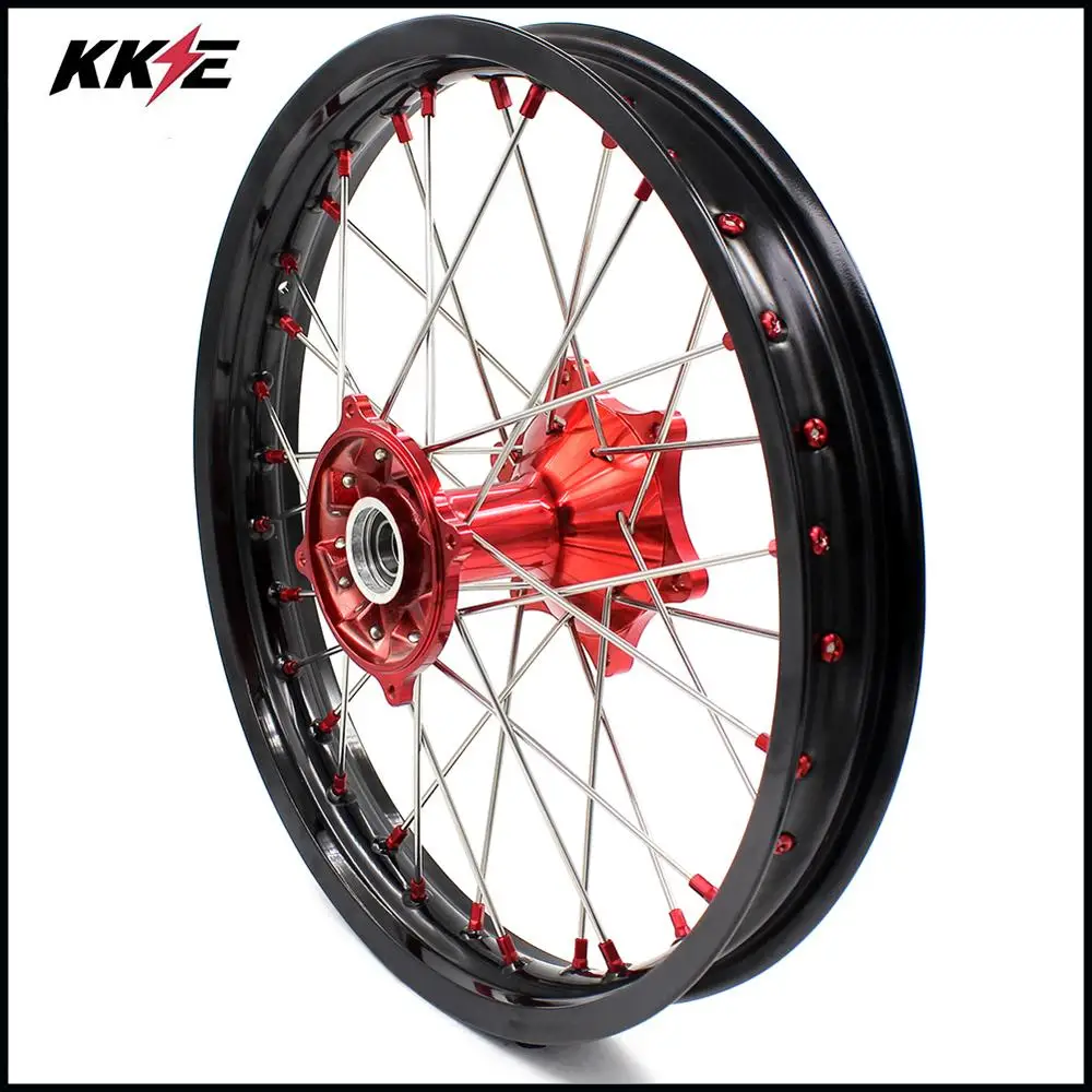 KKE 2 & 19 литые MX колёса для HONDA CR125R CR250R 2002 2013 Красная соска|Колеса| |