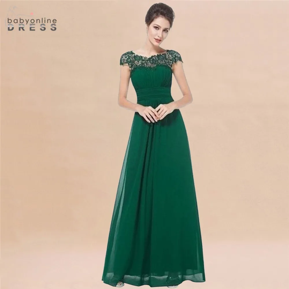 Реальные изображения зеленое кружевное платье подружки невесты Длинного