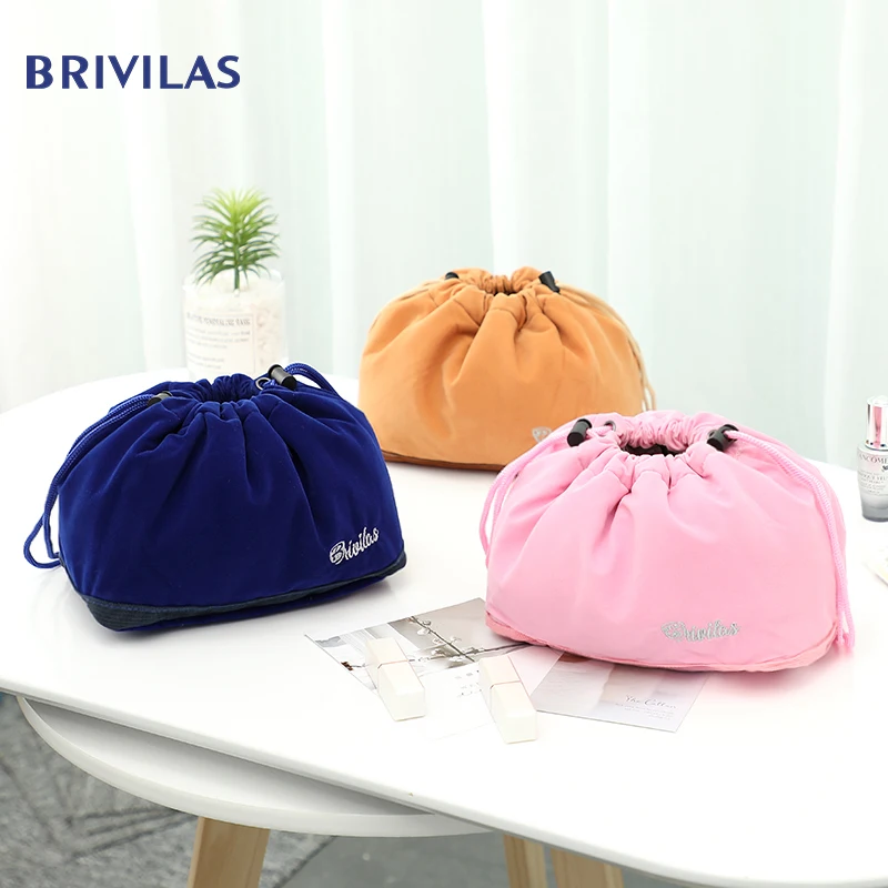 Brivilas new letter drawstring cosmetic bag travel wash waterproof women makeup bags fashion storage portable lipstick save case | Багаж и