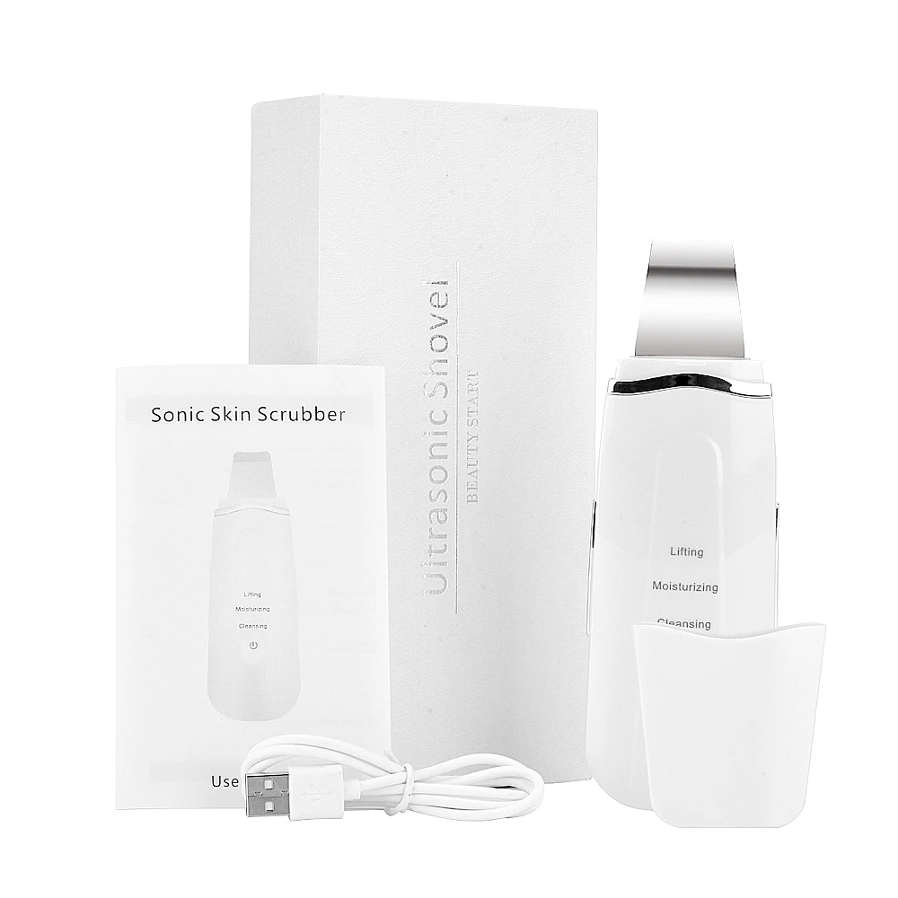 

New Ultrasonic Ion Skin Scrubber Remove Dirt Blackhead Reduce Wrinkles and Spots Deep Face Cleaning Machine Beauty Tools