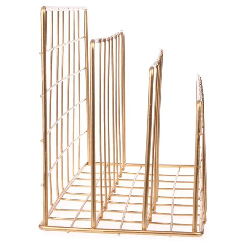 Железная стойка для хранения книг в скандинавском стиле трехслойная настольная