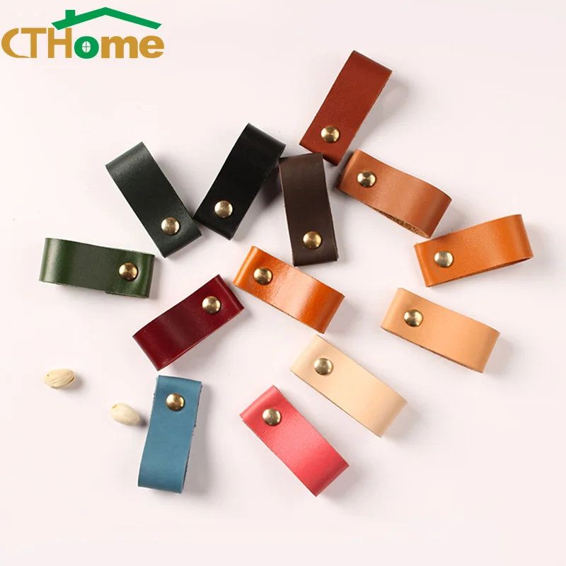 Креативный скандинавский шкаф с одним отверстием кожаная дверная ручка