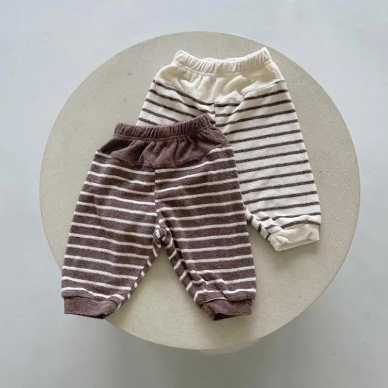 

2021 New Kids Casual Pants Boys And Girls Striped Pants Baby Loose Trousers Harem Pants Infant Harem Pants Children Sweatpants