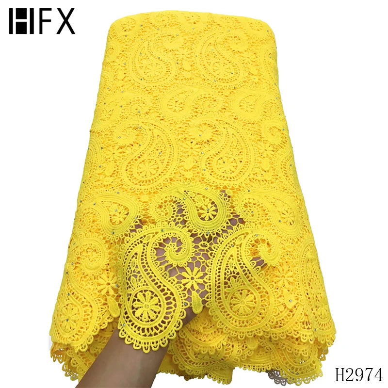 HFX белая нигерийская кружевная ткань из гипюра 2021 Высококачественная