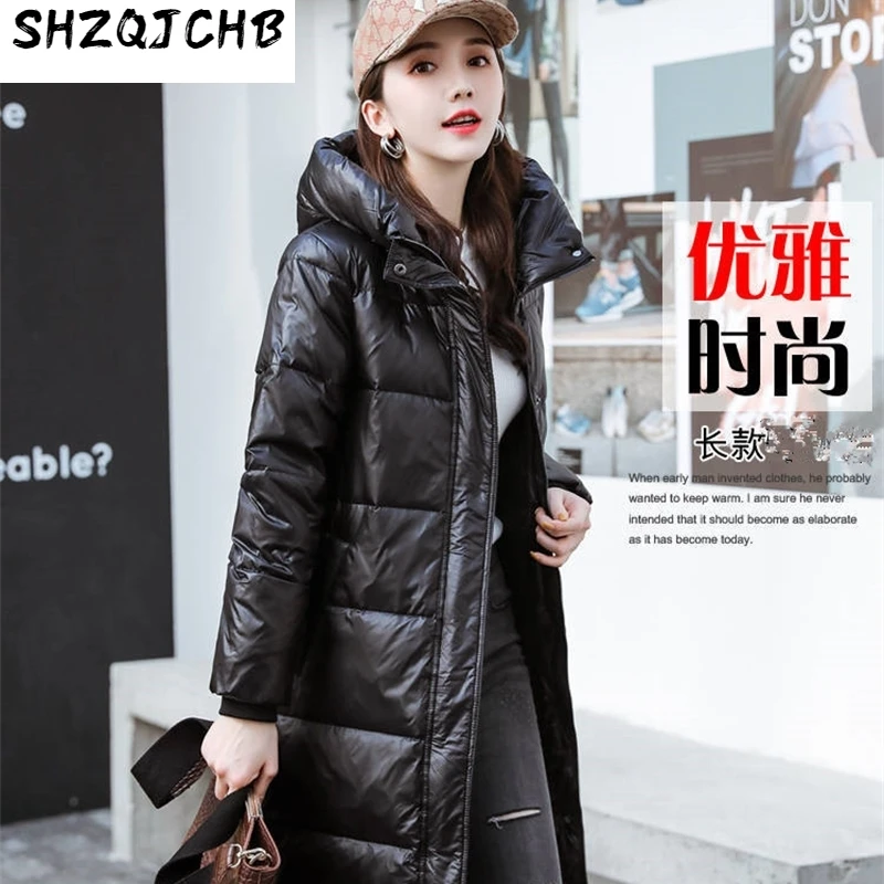 

JCHB 2021 Woman Parkas Winter Jacket Women Hooded Long Coat Female Korean Down Cotton Puffer Jacket Manteau Femme Hiver J6067