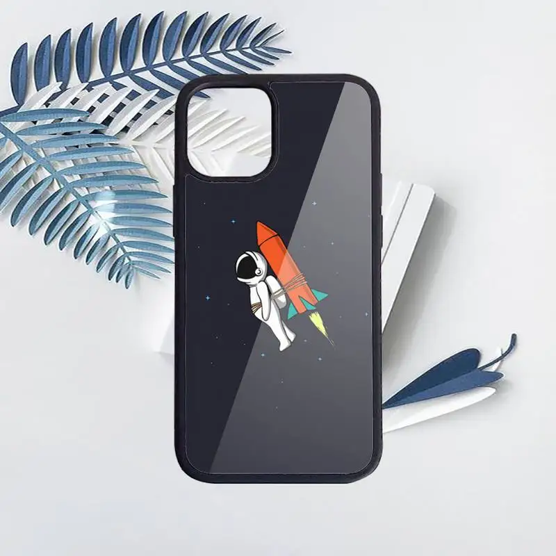 

Cute cartoon astronaut space Phone Cases PC for iPhone 11 12 pro XS MAX 8 7 6 6S Plus X 5S SE 2020 XR Luxury brand shell funda