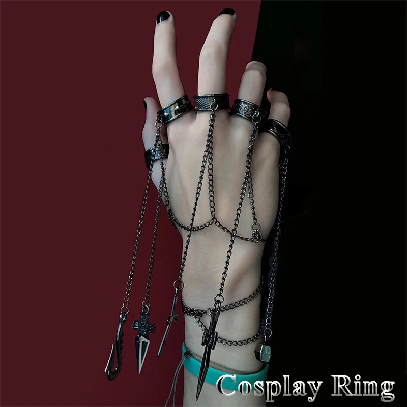 Модные мультфильмы Hunter x Saber костюм Kurapika Prop металлические кольца аксессуары из