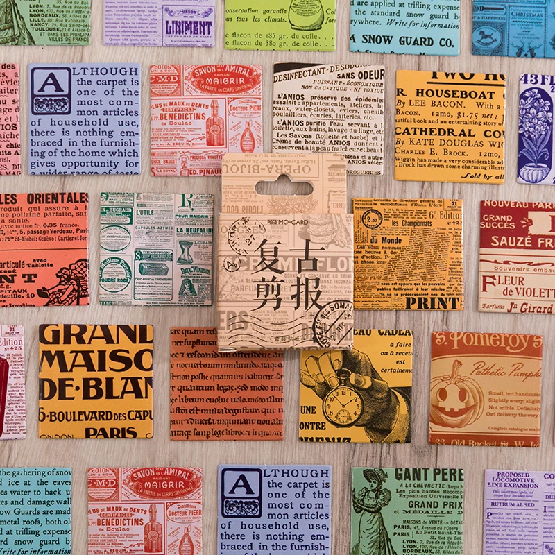 

Color Cut Newspaper Phone Aesthetic Stickers Decoracion Scrapbooking Accessories Sticker Flakes School Supplies 46PCS