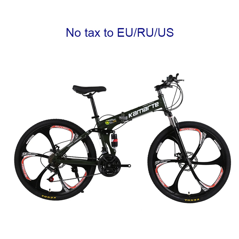 26 дюймов складной горный велосипед 21 скорость двойные дисковые тормоза 6 ножей