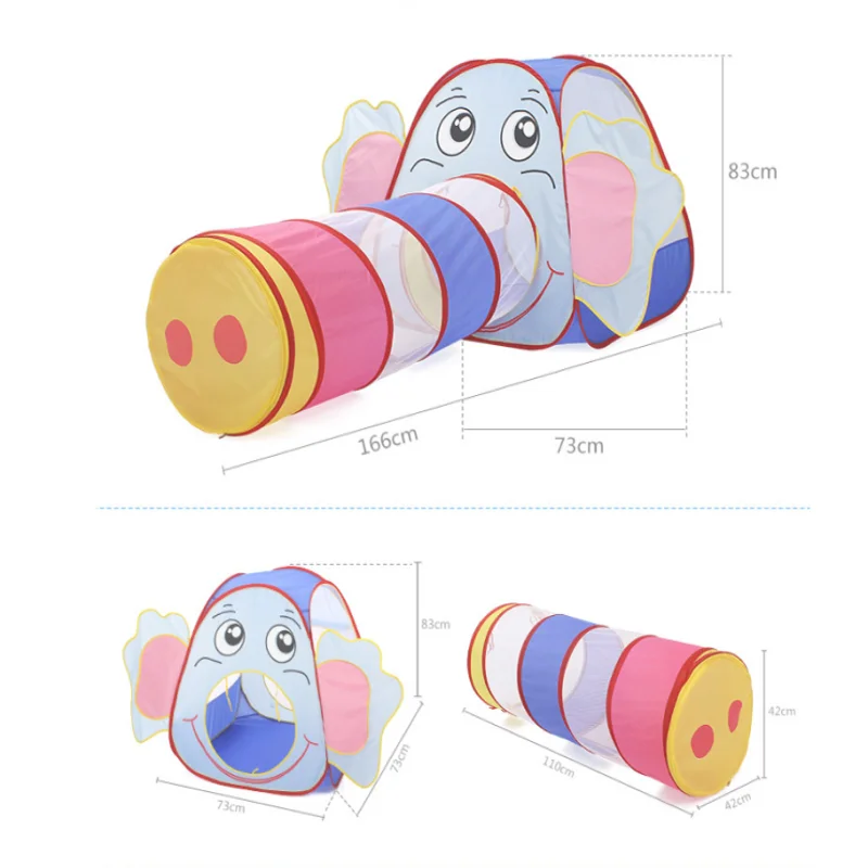 Детский игровой домик Солнечный Туннель игрушки для детей складной мультяшный