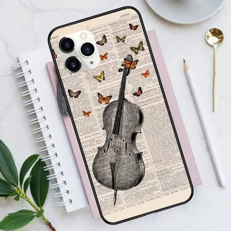 

art aesthetic Music Violin dance piano papaer Phone Case for iPhone 11 12 mini pro XS MAX 8 7 6 6S Plus X 5S SE 2020 XR