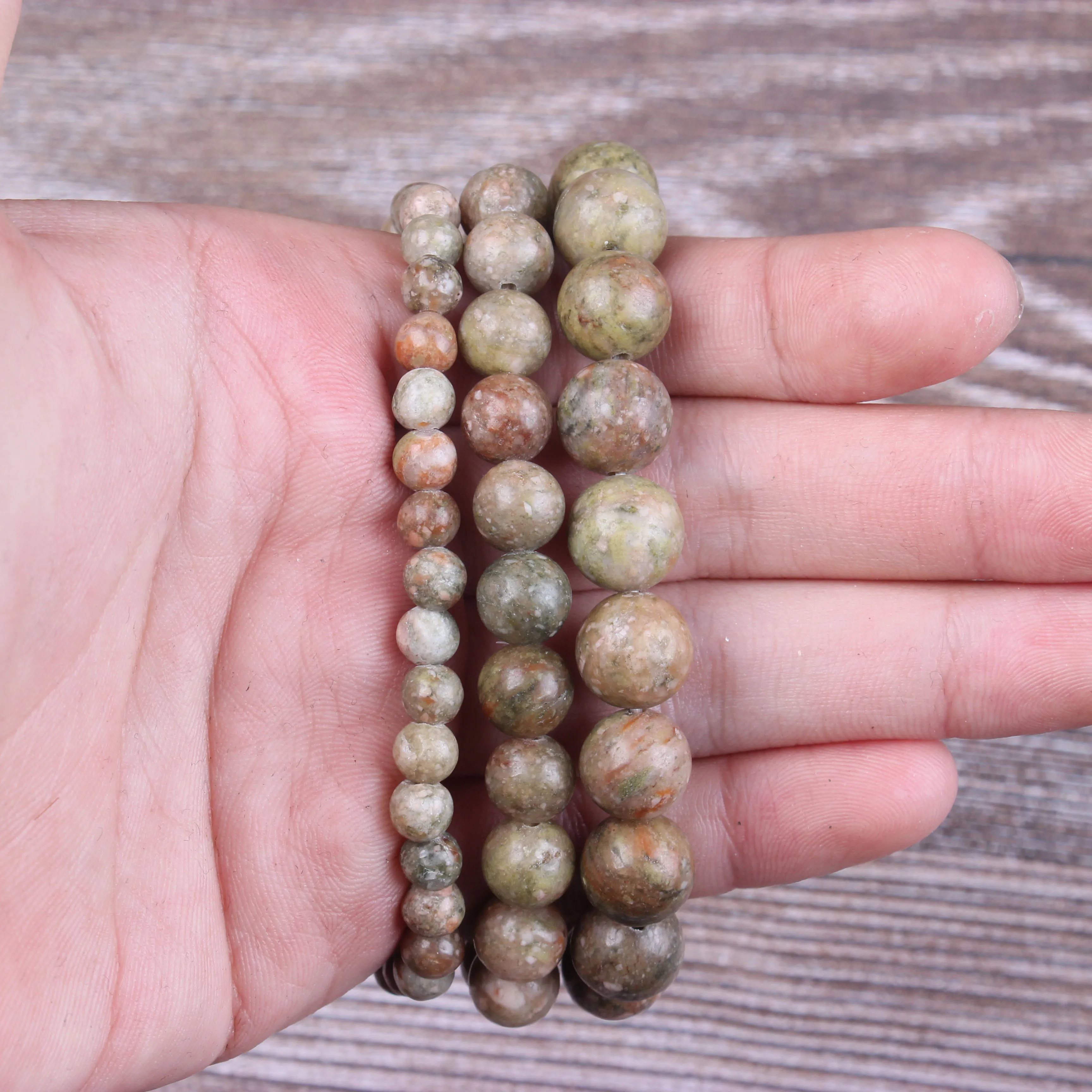 

Fashion jewelry 6 / 8 / 10mm miscellaneous stone bracelet natural jewelry beads are suitable for men's and women's accessories