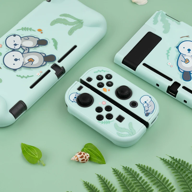 

For Nintend Switch Lite Case Kawaii Cute Cotton Shiba Inu Sea Otter New Hard Full Cover Back Grip Shell For NS Accessories