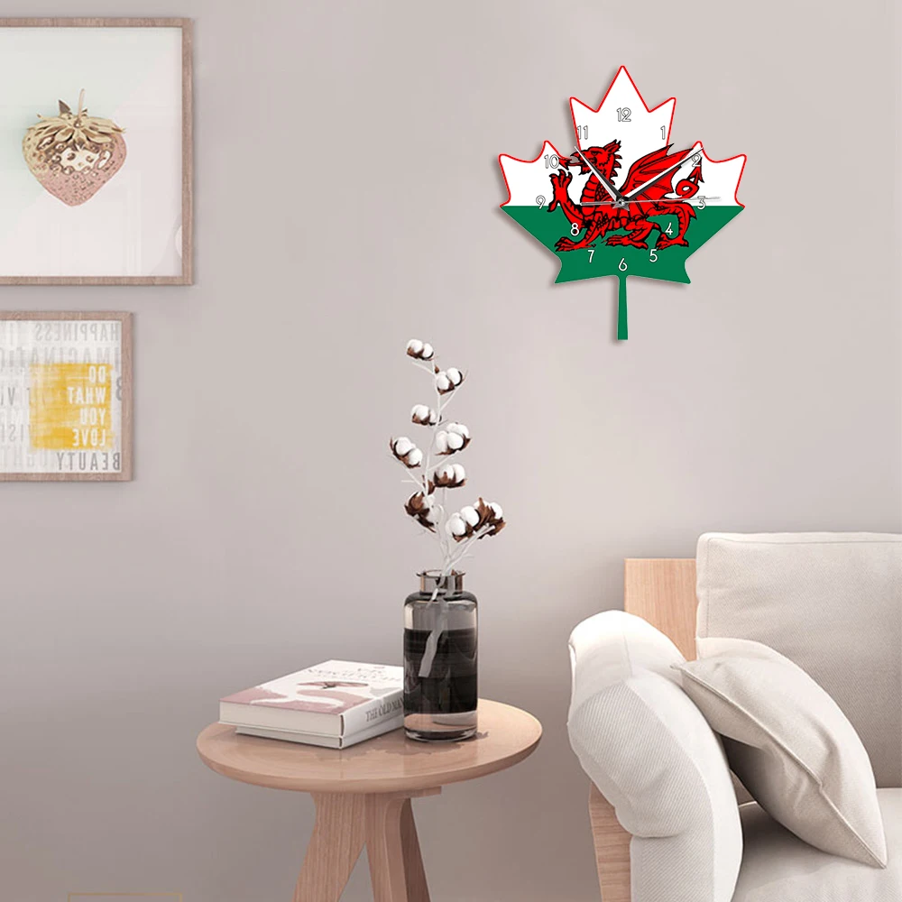 Настенные часы с флагом Уэльса шикарные украшения красным драконом на белом