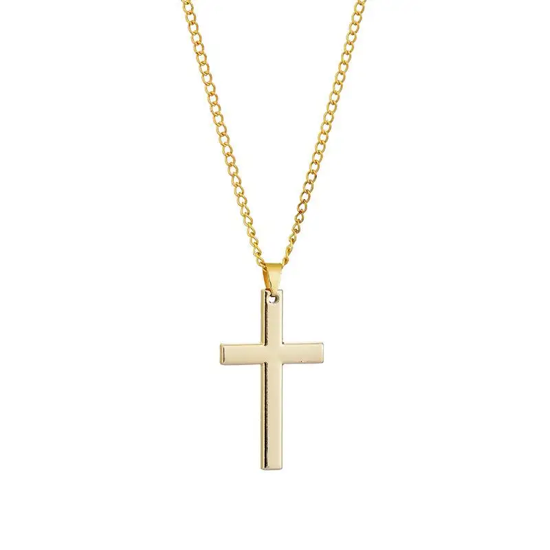 

Stainless Steel Necklace for Women Lover's Gold and Gold Black Color Chain Cross Necklace Small Cross Religious Jewelry