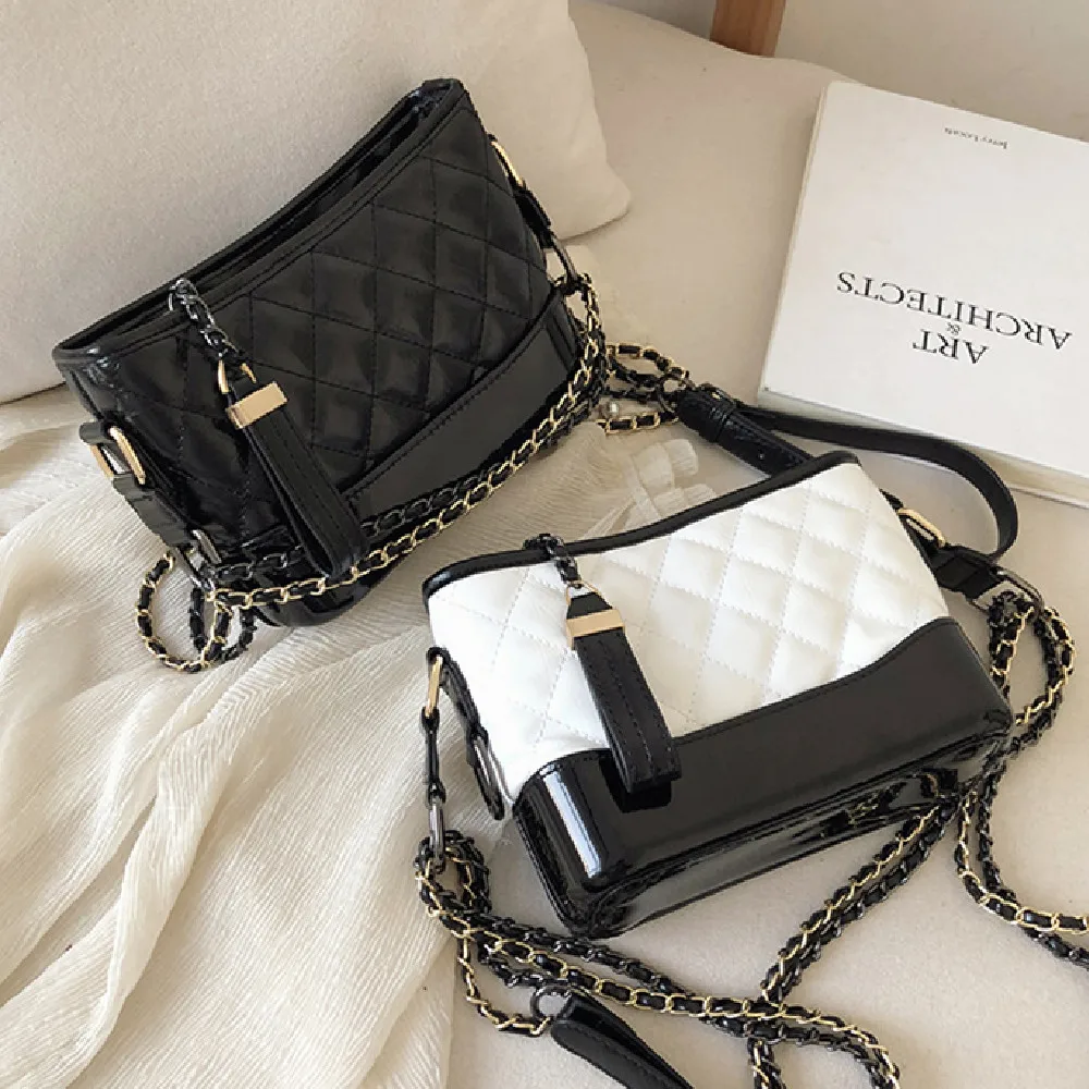 

Women's bag new fashion Hong Kong style shoulder bag classic cross-body bag joker tide trend contracted diamond chain bag