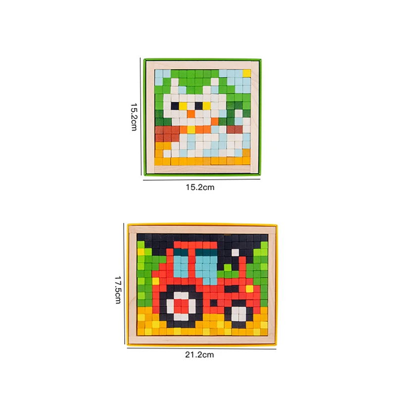 

Wooden Pixel Puzzle Mosaic Plane Puzzle Pixel Board Game Interactive Toy Gift For Children Kids Montessori Toys DIY Creative Set
