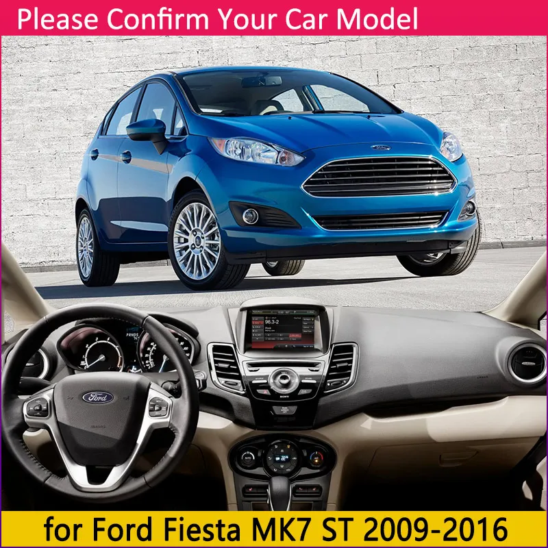 Для Ford Fiesta MK7 ST 2009 2010 2011 2012 2013 Противоскользящий коврик приборная панель коврик солнцезащитный коврик защитные аксессуары
