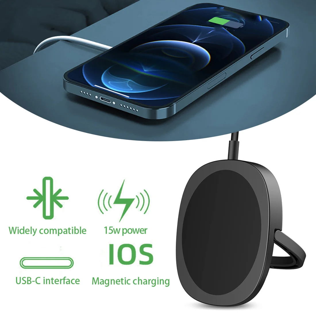 

15W Magnetic Quick charger portable Charger For Samsung USB Charger Holder for phone Wireless Charger For iPhone 12 Pro mini Max
