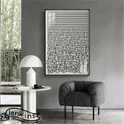 Настенная живопись, абстрактный настенный постер черного и серого цвета с геометрическим рисунком в клетку, в скандинавском стиле, для гостиной, домашнего декора