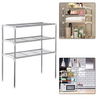 3 tier kitchen shelf stainless steel bathroom organizer rack tableware microwave oven stand home office organizer holder