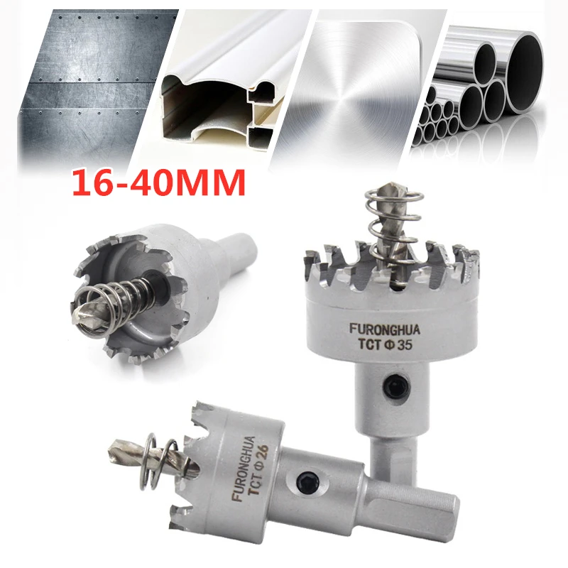 

Free Shipping 1pcs 16-40mm TCT Hard Alloy Hole Saw Tungsten Steel Drill Bits For Stainless Steel Alloy Angle Iron 16/18/20/25/40