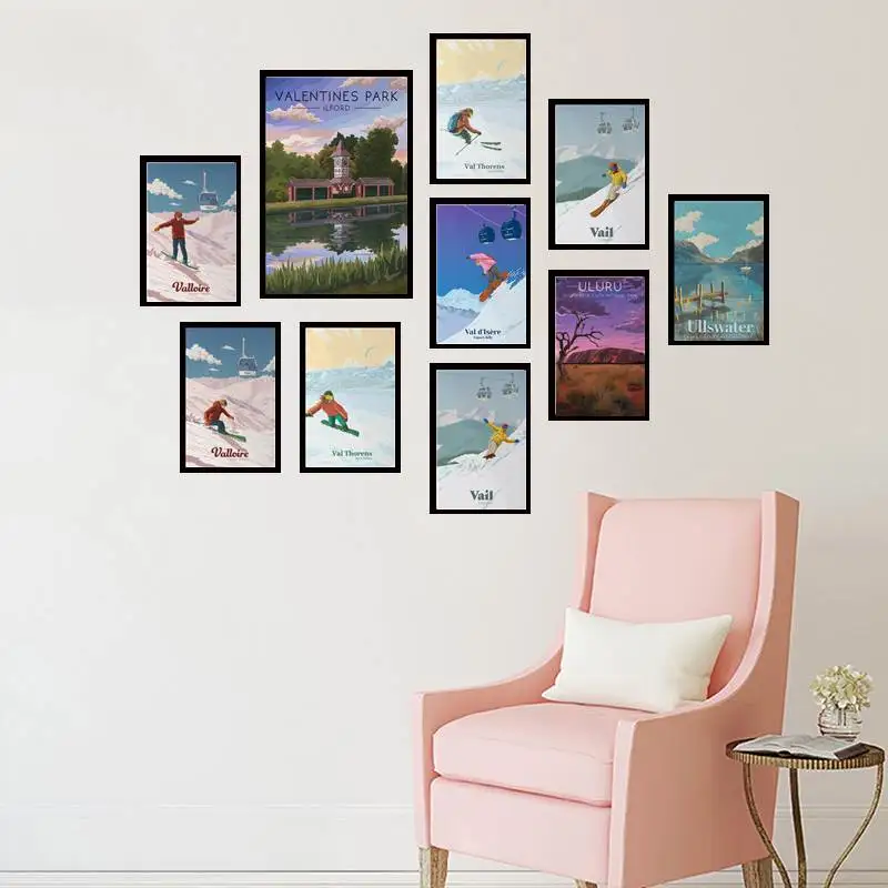

Ullswater Lake Lake District Travel Poster Gift Cumbria Art Railway Windermere Canvas Wall Art for Bedroom Home Decorations