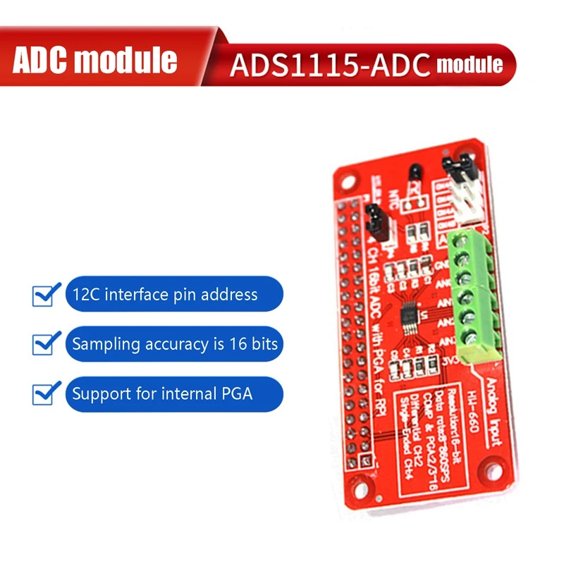 Модуль ADS1115 ADC для Raspberry Pi 3/2/ B + 16-битная Точность выборки аналого-цифровой