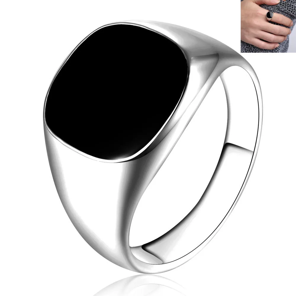 Мужское и женское кольцо из нержавеющей стали черное/серебряное с