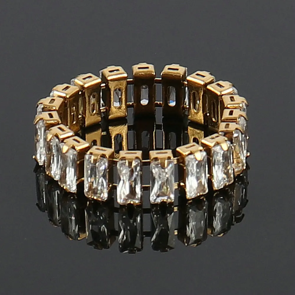 

Stainless Steel Rings For Women Ring Luxury Cubic Zirconia Rings Red White Finger Rings Zircon Ring Statement Wholesale Jewelry