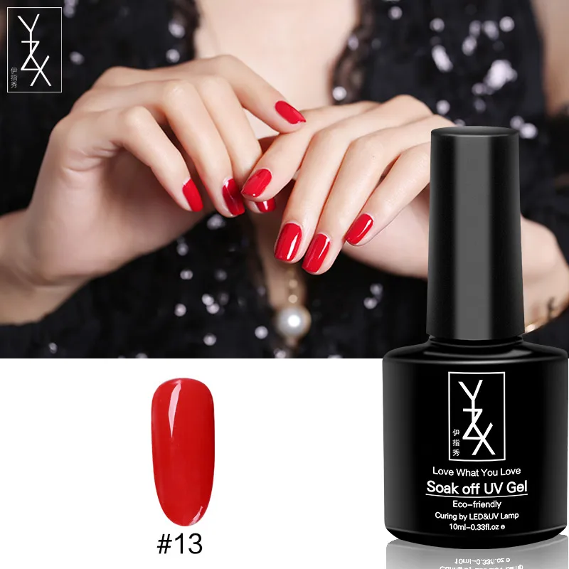 Color13 YXZ УФ/светодиодный гель для ногтей Soak Off 10 мл Toenail эмалевый лак Черный молочный белый желтый зеленый красный лак для ногтей для милых женщин - Цвет: Color13