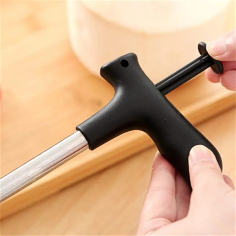 Открывалка для кокоса инструмент 1 шт. черный Coco удар Нажмите дрель соломенная